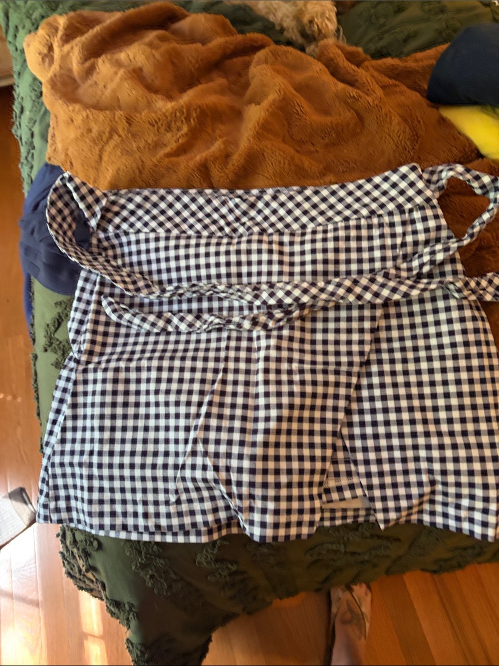 crown & ivy Navy and White Gingham Skort